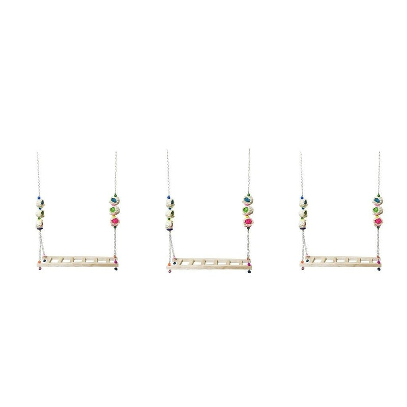 3Pieces Chicken Ladder Wooden Funny Chicken Parrots Canary Budgie Parakeet