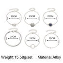 6pcs/set Hollow Flower Hand Chain Ethnic Women Adjustable Bracelet Jewelry