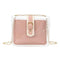 2pcs/set Clear Shoulder Handbags PVC Women Chain Crossbody Clutch (Pink) A
