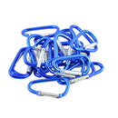 20pcs Blue Aluminum Carabiner Pink D Shape Clip Spring Snap Key Chain Hook