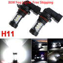 2X H8 H11 80W Automotive Driving Car Auto Head Lights Bulb Lamp 3030 16LED Fog
