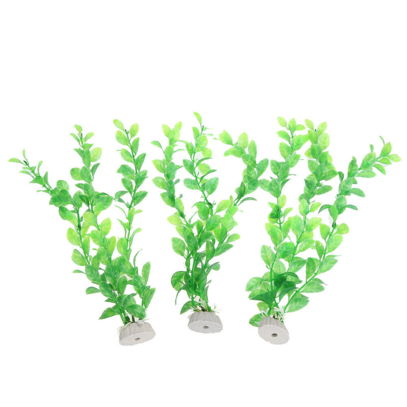 3PCS Artificial Plastic Underwater Grass Green Plant for Fish Tank Aquarium