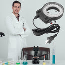 Plastic 144LEDs 60000LM Adjustable Microscope Ring Light Illuminator Lamp A
