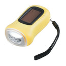 Solar Powered Hand Crank Flashlight Rechargeable LED with Clip Emergency Lights