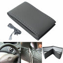 Soft Leather DIY Car Steering Wheel Cover Thread  Anti-slip Diameter 37-38cm