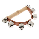 Wooden Handle Bell Shaker Sleigh Bells with Strap Shaking Percussion  10.8cm