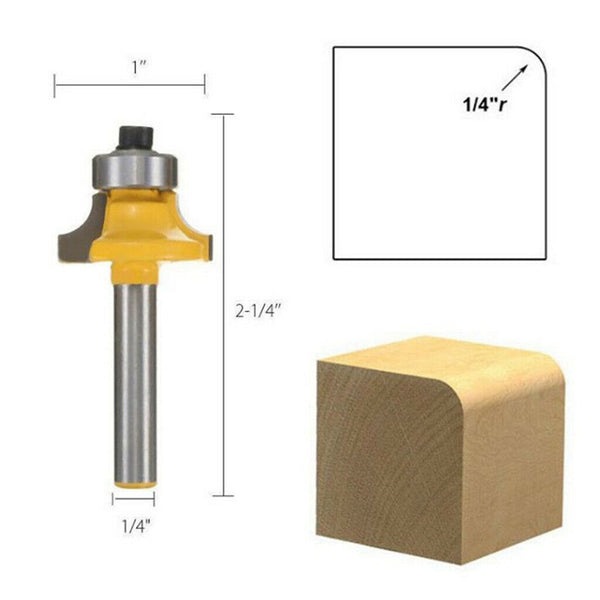 4pcs 1/4" Shank Round Over Router Bits Corner Rounding Edge-Forming Edging Bits