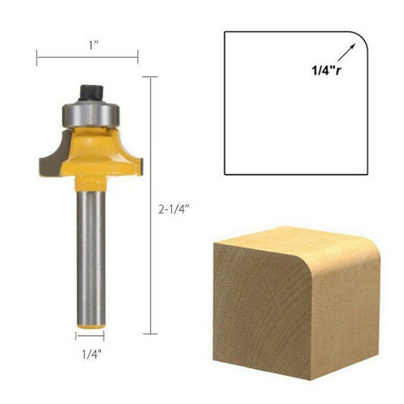 4pcs 1/4" Shank Round Over Router Bits Corner Rounding Edge-Forming Edging Bits