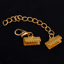 12sets Bracelet Necklace Curb Ends Chain Extender Lobster Clasp Clip Connector