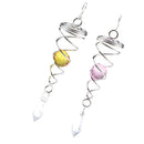 2 Pieces Gazing Ball Spiral Tail - Decorative Wind Spinner Tail Glass Orb -