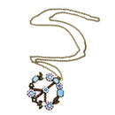 Boho Garden Floral Peace & Love Sign Pendant Long Chain Necklace Jewelry