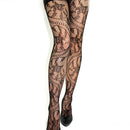 Women's Black Lace Fishnet Hollow Patterned Pantyhose Tights Stocking Linge ME