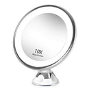 10X Magnifying Makeup Vanity Mirror Portable with LED Light Suction Cup 360 G7M4