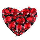 3pcs Beaded Crystal Heart Badge Appliques Patch Sew on Patch DIY Accessories