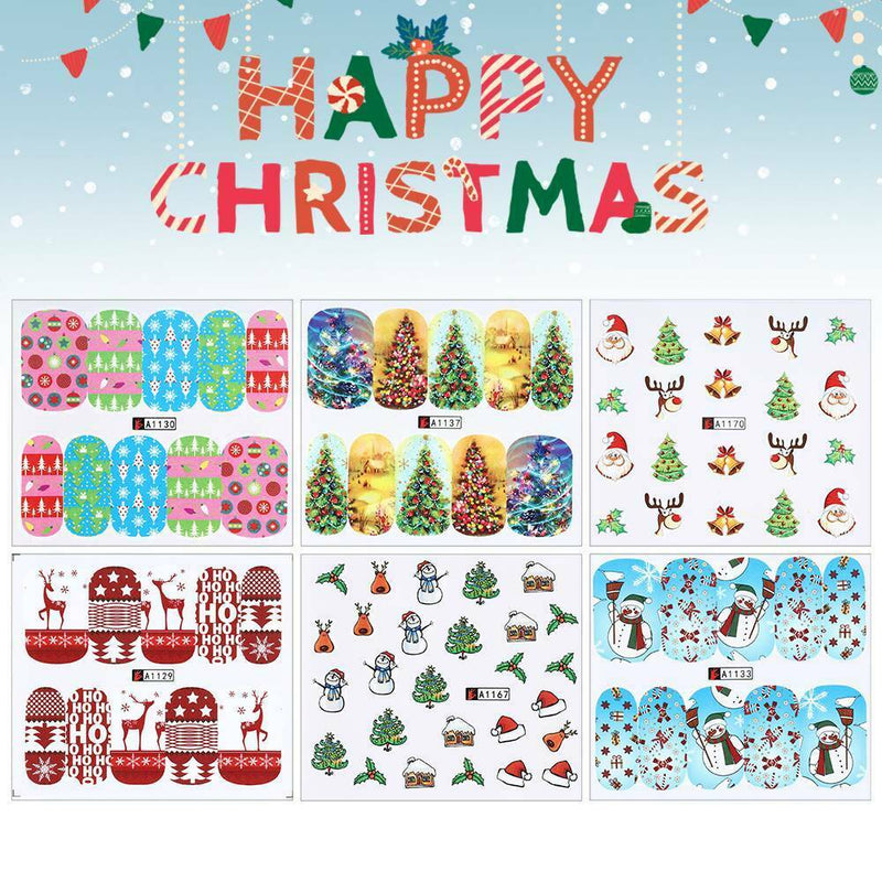 48Pcs Christmas Xmas Snowflakes Nail Water Decals Water Transfer Stickers Decors