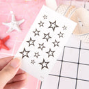 hollow solid black five-pointed star hollow waterproof temporary tattoo stickeJR