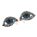 2Pcs Rhinestone Eye Applique Patch For Costume Bags Hats Decor DIY Craft