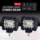 2X LED Work Light Bar Flood Spot Combo Off-road Driving Fog Lamp Truck BoatJC_