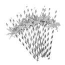 50pcs Shiny Unicorn Striped Paper Disposable Straws Party Decoration