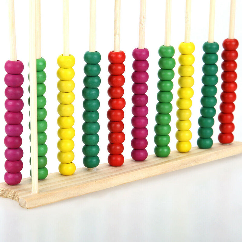 Wooden Abacus Children Counting Number Maths LearningToy(Bead Color Random)
