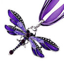 Charm Retro Dragonfly Flossy Necklace Chain Rhinestone Purple