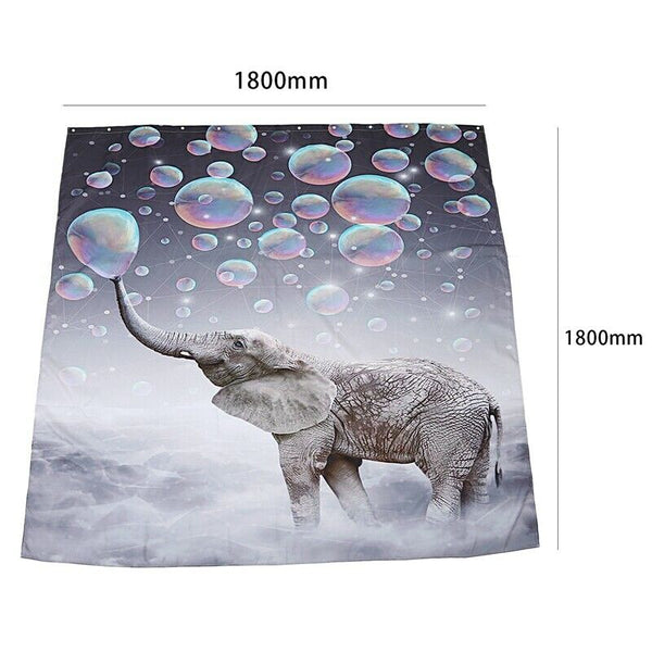 Waterproof Fabric Bathroom Shower Curtain Sheer Panel Decor 12 Hooks Bubble Q6Z7