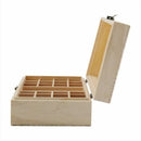 1X(25 Holes Essential Oils Wooden Box 5Ml /10Ml /15Ml Bottles Spa Yoga Club