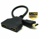 1080P HDMI Port Male to 2 Female 1 In 2 Out Splitter Cable Converter Adapter