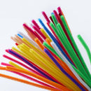 100 Pipe 6mm x 30cm Chenille Sticks Cleaners Stems Assorted Plain Colours.Crafts