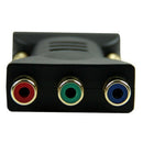 1 DVI-I24 +5 Male to 3 RCA Female Connector Converter Adapter (Black) V8W7