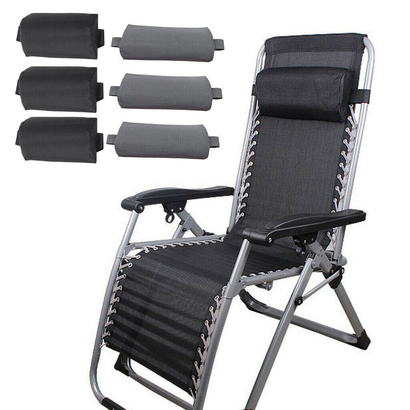 6X Folding Sling Chairs Replacement Head Cushion Pillows for Outdoor Sun Lounger