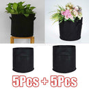 5 Pieces Black Fabric Grow Pots Breathable Plant Bags Smart Plant 1 Gallon