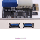 External 2Port USB3.0 + Internal 19pin Header PCIe Card 4pin IDE Power Conn