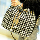 Women bag chains fashion bucket bag canvas patchwork women shoulder bag mes D2O9