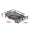 RC Car Universal Roof Rack Luggage Carrier with 4 Round LED Lights for 1/10