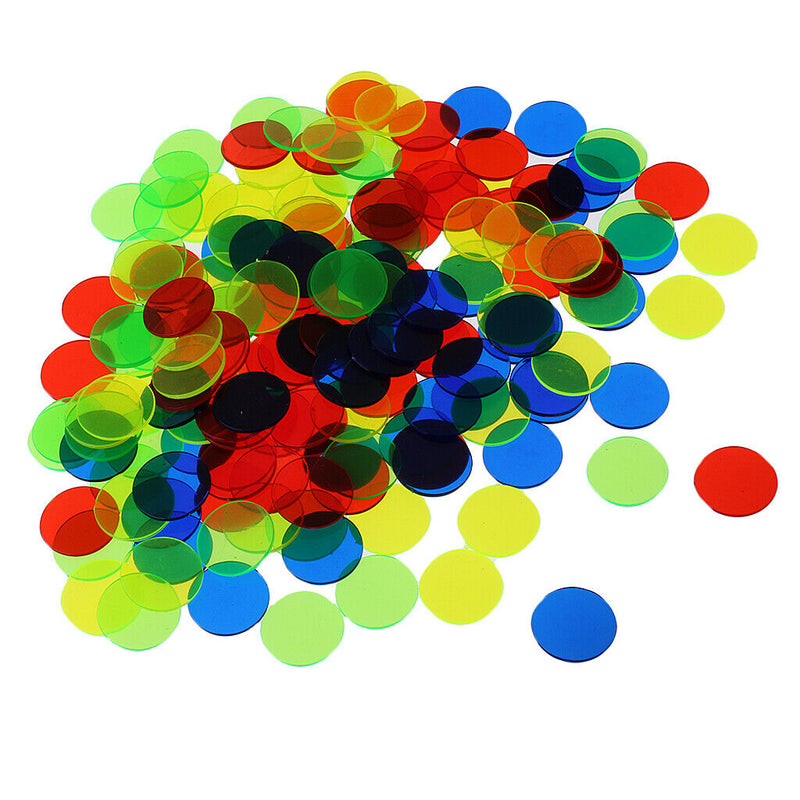200 Pieces Professional Bingo Game. Transparent Color Counter,
