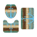 Bathroom Set Rug Toilet Lid Cover &  Mat Shower