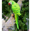 Lifelike Macaw Parrot Bird Sculpture Garden Ornaments Green