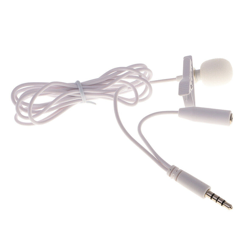 Lapel Tie Microphone Mini Clip-on Mic Hands Free for Laptop Audio Recording