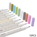 10 Color Metallic Art Marker Fine Liner Coloring Brush Pens Art Craft Pen