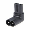 2.5A IEC320-C8 to C7 90 Degree Up Angle Angled Power Adapter Converter 110-