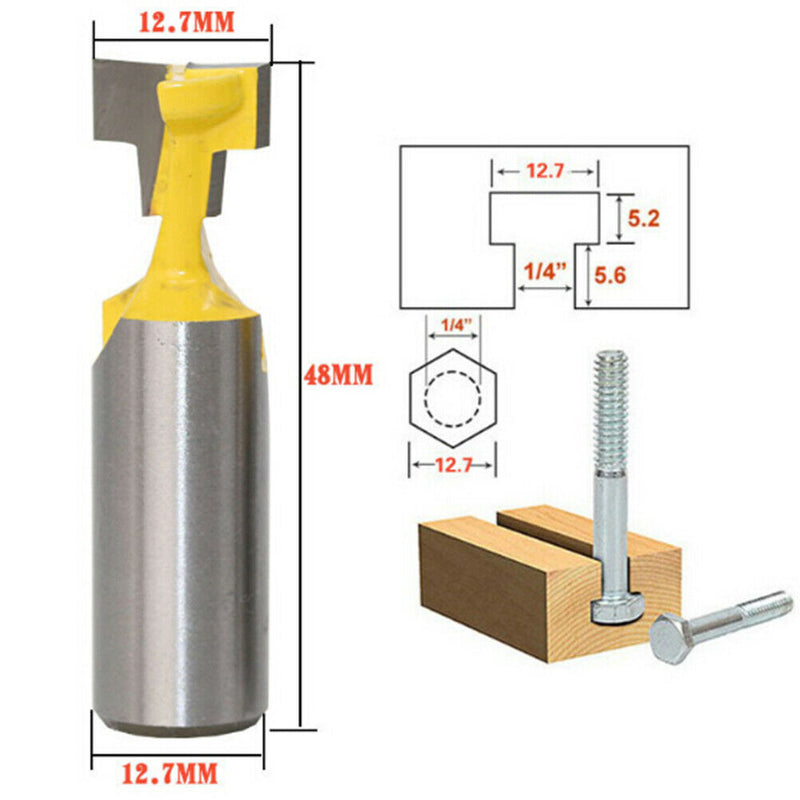 1/2'' Shank 1/2'' T-Slot Cutter Router Bit For Woodworking Milling Tool ME