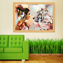 Women Tiger 5D DIY Round Diamond Paint Embroidery Needlework Cross Stitch