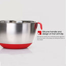 Silicone handle stainless steel non-slip scale mixing bowl salad bowl I6E2