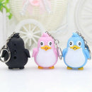 Cute Penguin Keyring Led Torch With Sound Keychain Christmas Xmas Party Fav A7J3