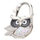 Rhinestone Owl Folding Bag Handbag Purse Table Hook Hanger Holder Decoration