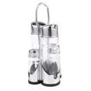 5X Salt Pepper Oil Sauce Vinegar Dispenser Cruet Condiment Set Glass Contai H3K2