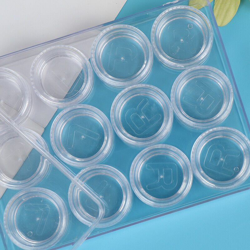 12 Pcs Contact Lens Box Holder Set Portable Clear Eyewear Bag Container Ca3C