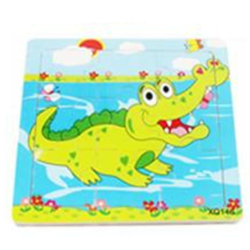 1pc Cartoon Animal IQ Development Puzzles Wooden Kids Early Education