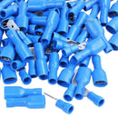 100x Blue Fully Insulated Spade Electrical Crimp Connectors Mixed Male & Fe